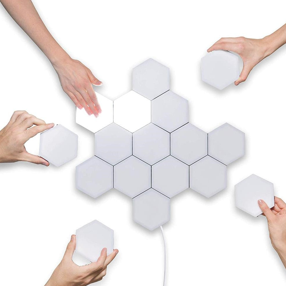 Quantum lamp led Hexagonal lamps modular touch sensitive lighting night light magnetic hexagons creative decoration wall lampara