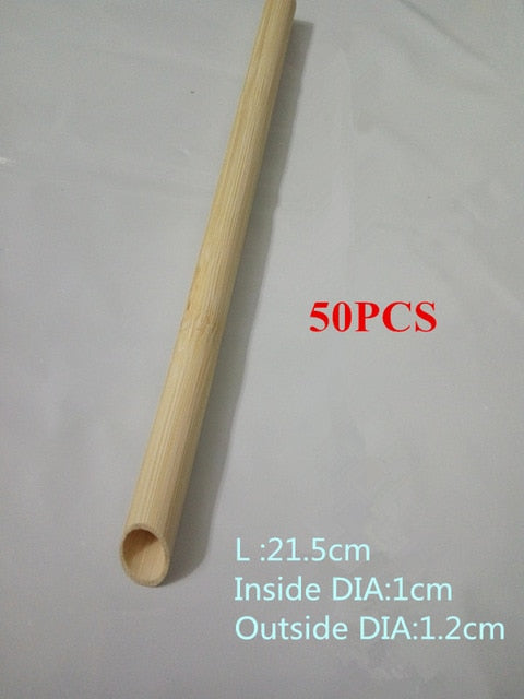 100pcs Eco Friendly Reusable Straw 21.5cm Carbonized Bamboo Smoothie Straws Pointed Coffee Milk Drinking Straw