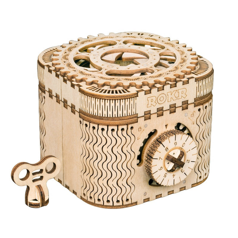 Robud DIY Model Building Kits Laser Cutting 3D Wooden Mechanical Action by Clockwork Gift Toys for Children LK