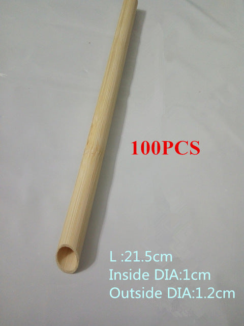 100pcs Eco Friendly Reusable Straw 21.5cm Carbonized Bamboo Smoothie Straws Pointed Coffee Milk Drinking Straw
