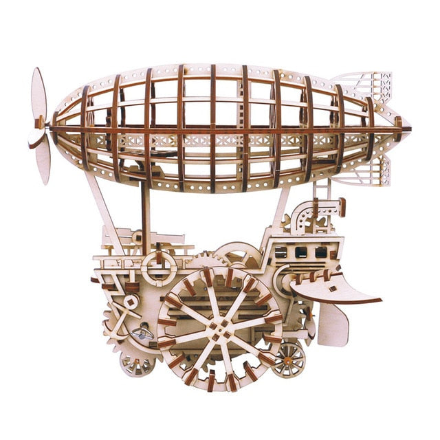 Robud DIY Model Building Kits Laser Cutting 3D Wooden Mechanical Action by Clockwork Gift Toys for Children LK