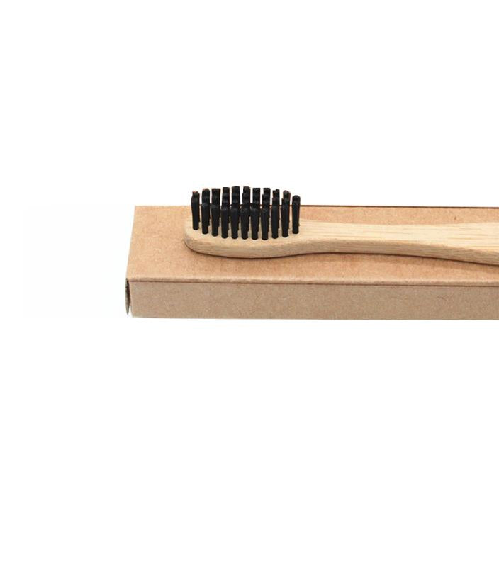 Bamboo Toothbrush with Charcoal Bristles Natural Dental Care for Home Family Travel